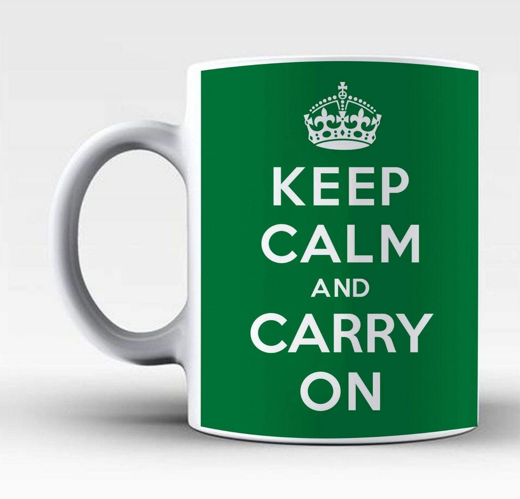 Keep Calm And Carry On Coffee Tea Drinking Glass Mugs Funny Gift Present 1