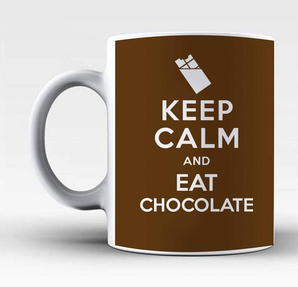 Keep Calm Eat Chocolate Steak Veg Cupcakes Funny Drink Glass Mugs Gift Present