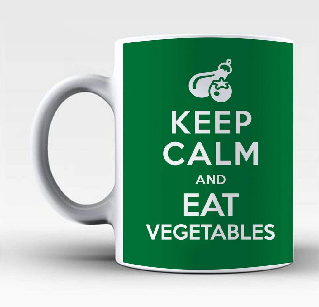 Keep Calm Eat Chocolate Steak Veg Cupcakes Funny Drink Glass Mugs Gift Present