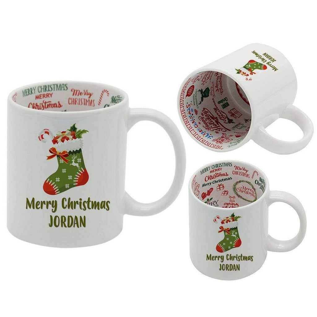 Personalise Christmas Festive Graffiti Xmas Drink Cup Glass Coffee Tea Mug Gift