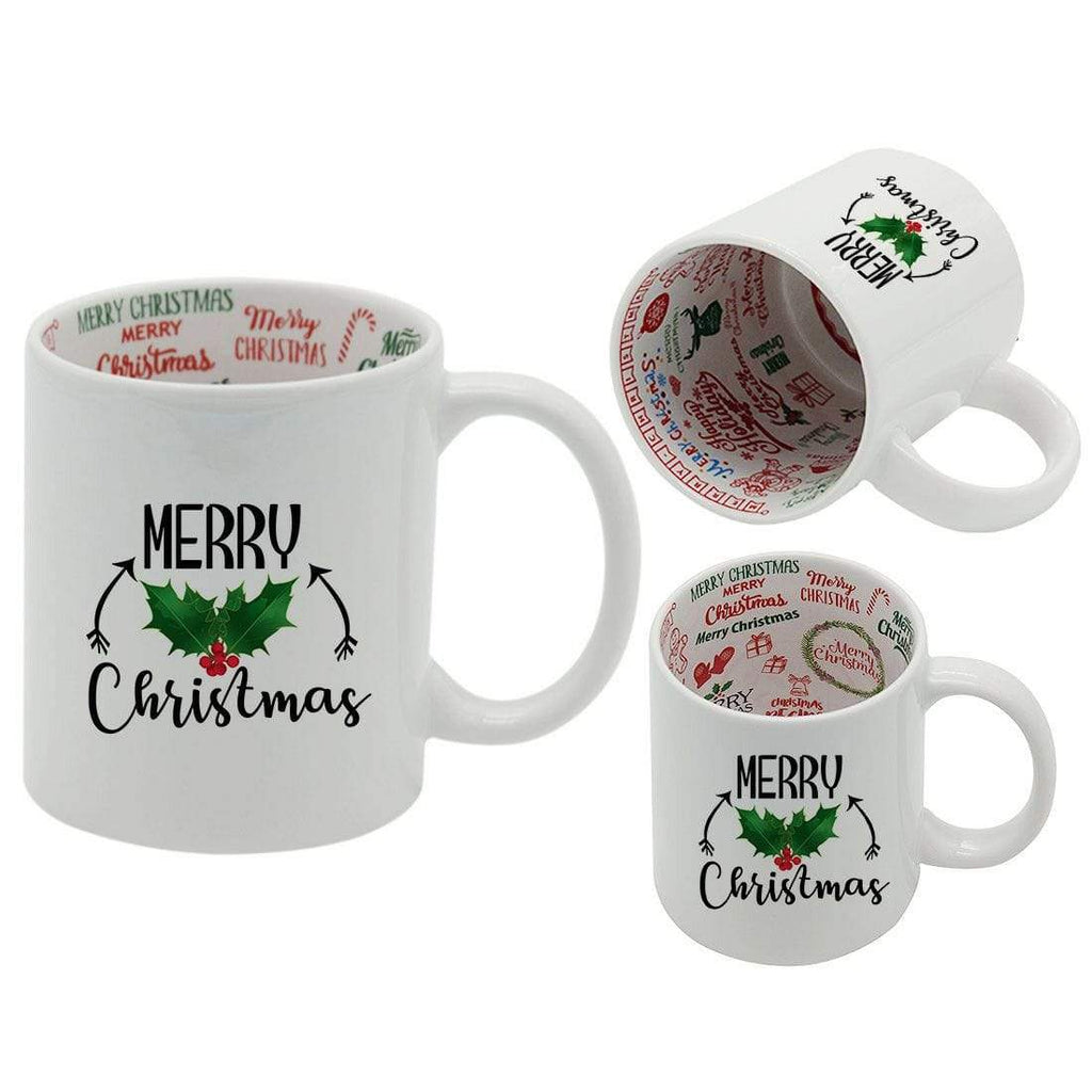 I Love Christmas Festive Graffiti Santa Drink Cup Glass Coffee Tea Mug Gift 3