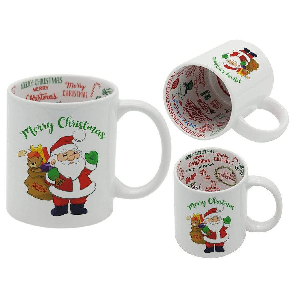 Personalise Christmas Festive Graffiti Xmas Drink Cup Glass Coffee Tea Mug Gift