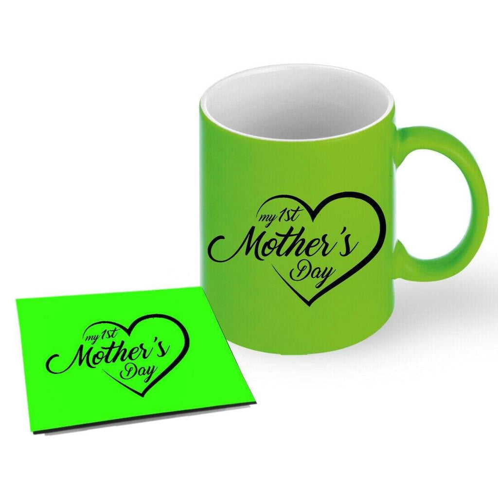 My 1st Mother's Day Mug Cup Coffee Tea Gift With Or Without Coaster Set D3