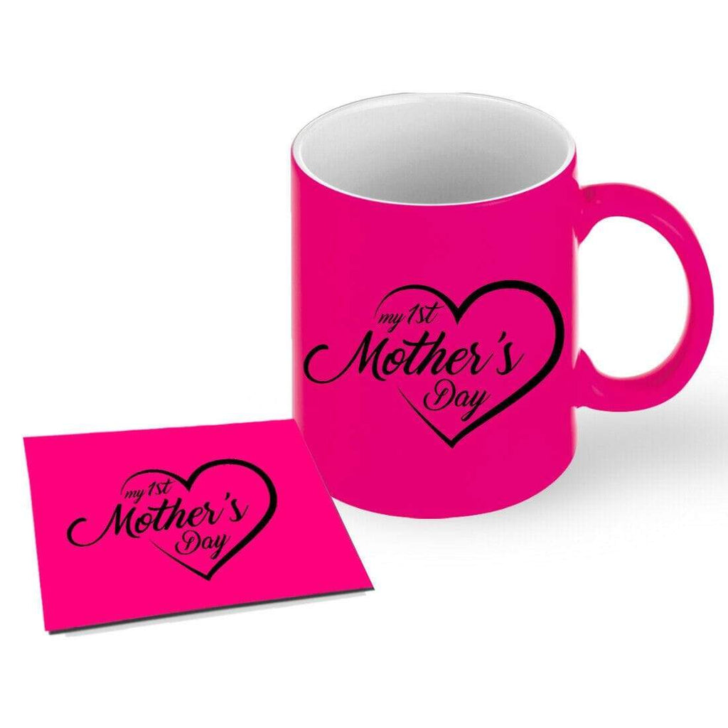 My 1st Mother's Day Mug Cup Coffee Tea Gift With Or Without Coaster Set D3