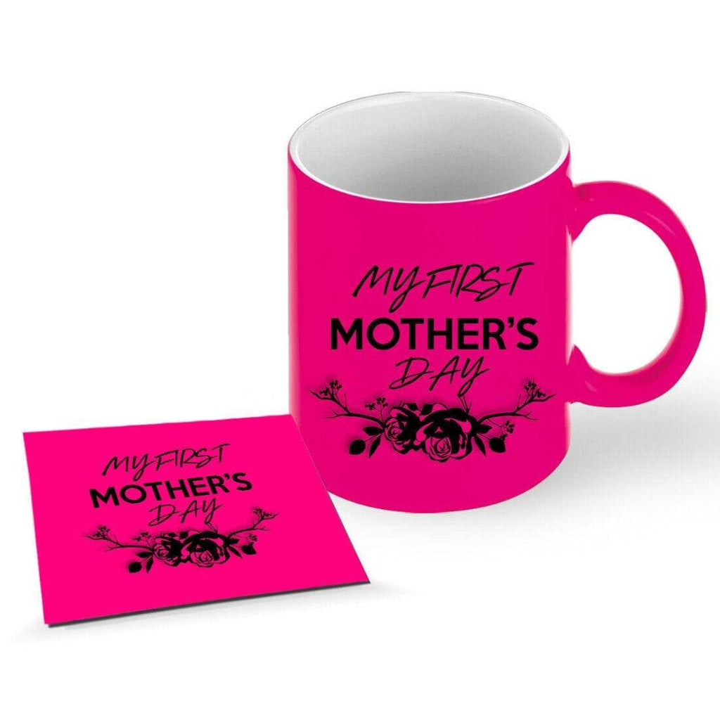 My First Mother's Day Mug Cup Coffee Tea Gift With Or Without Coaster Set D56