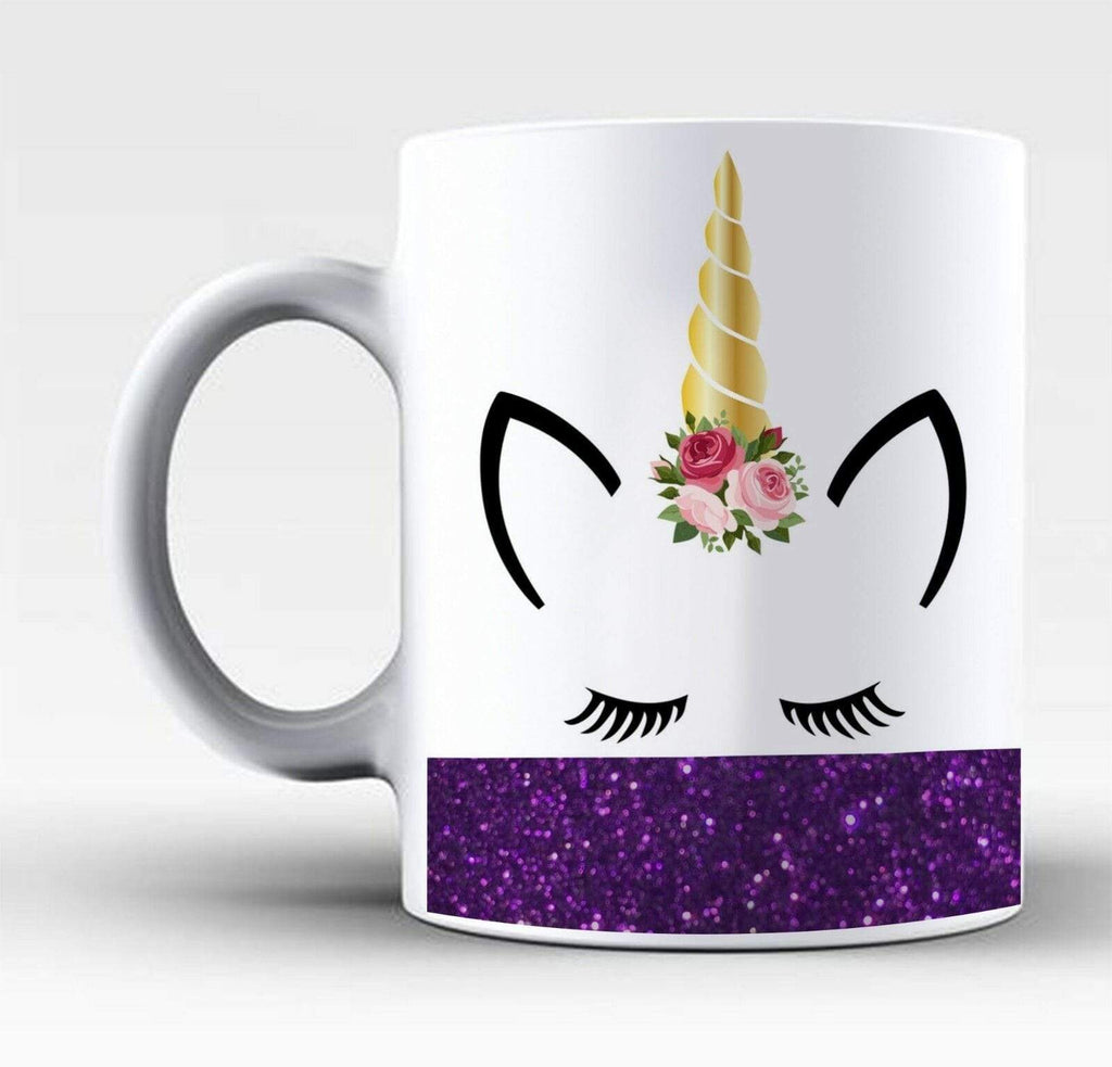 New Glitter Unicorn Perfect Ideal Tea Coffee Mug Gift Present Print Drink Glass