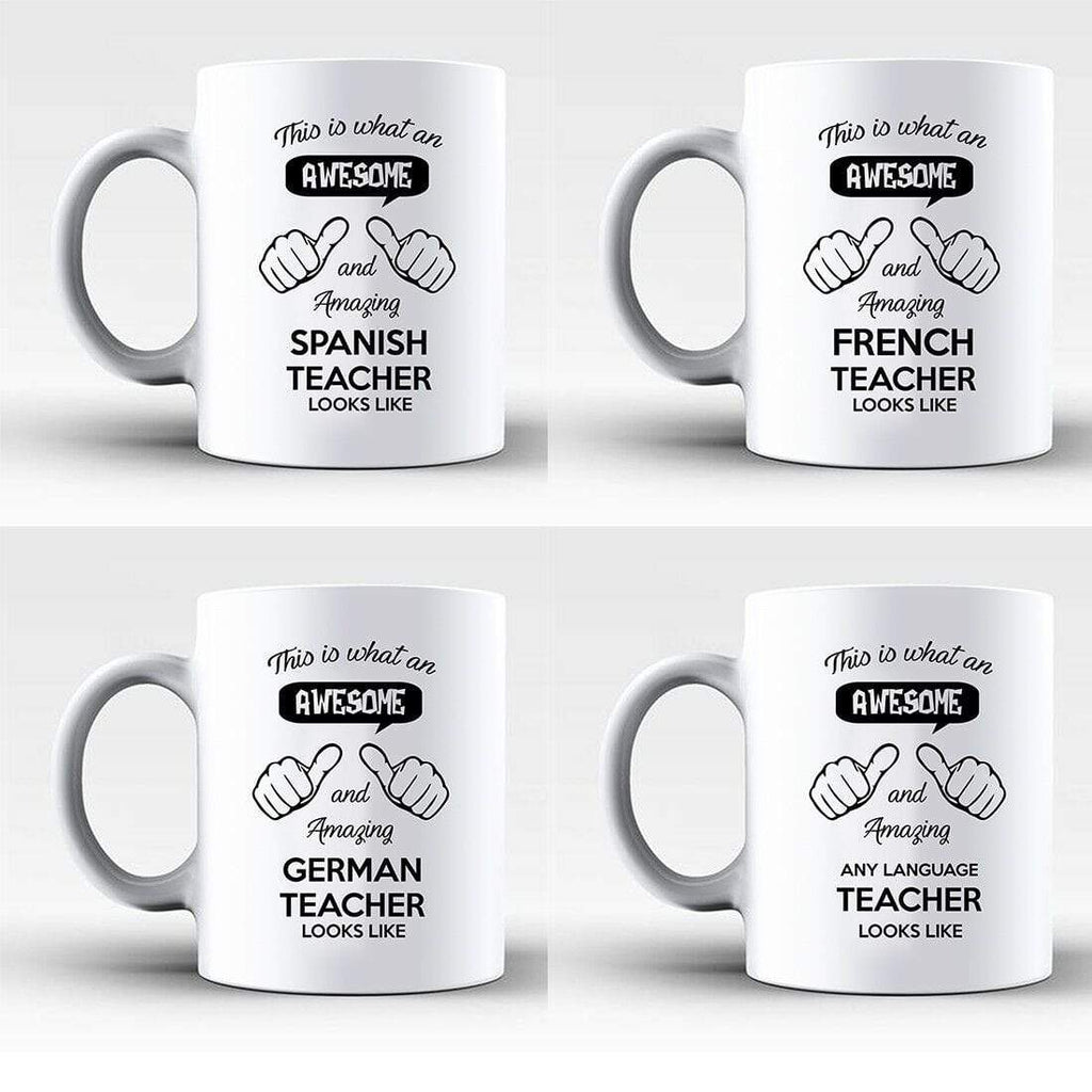 This Is What An Awesome French Spanish German Teacher Looks Like Mugs Gift