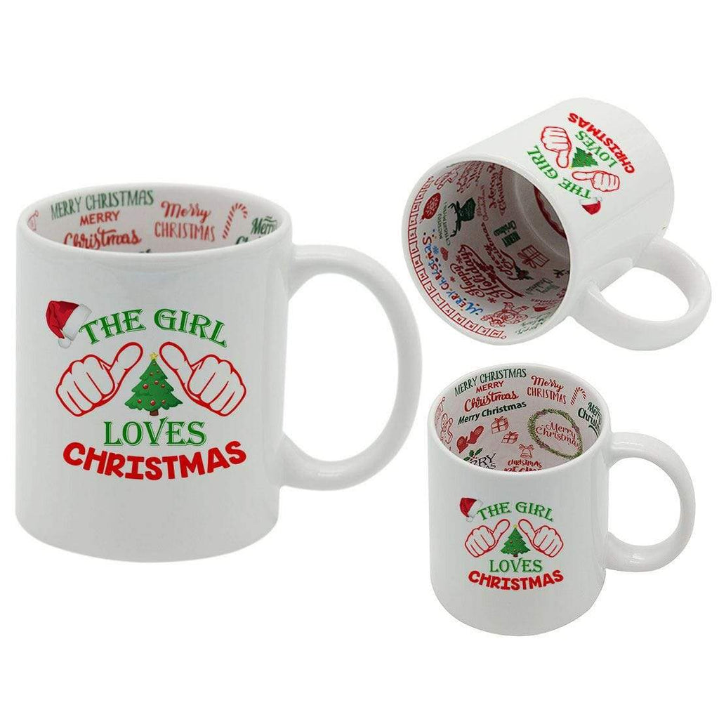 I Love Christmas Festive Graffiti Xmas Drink Cup Glass Coffee Tea Mug Gift 1