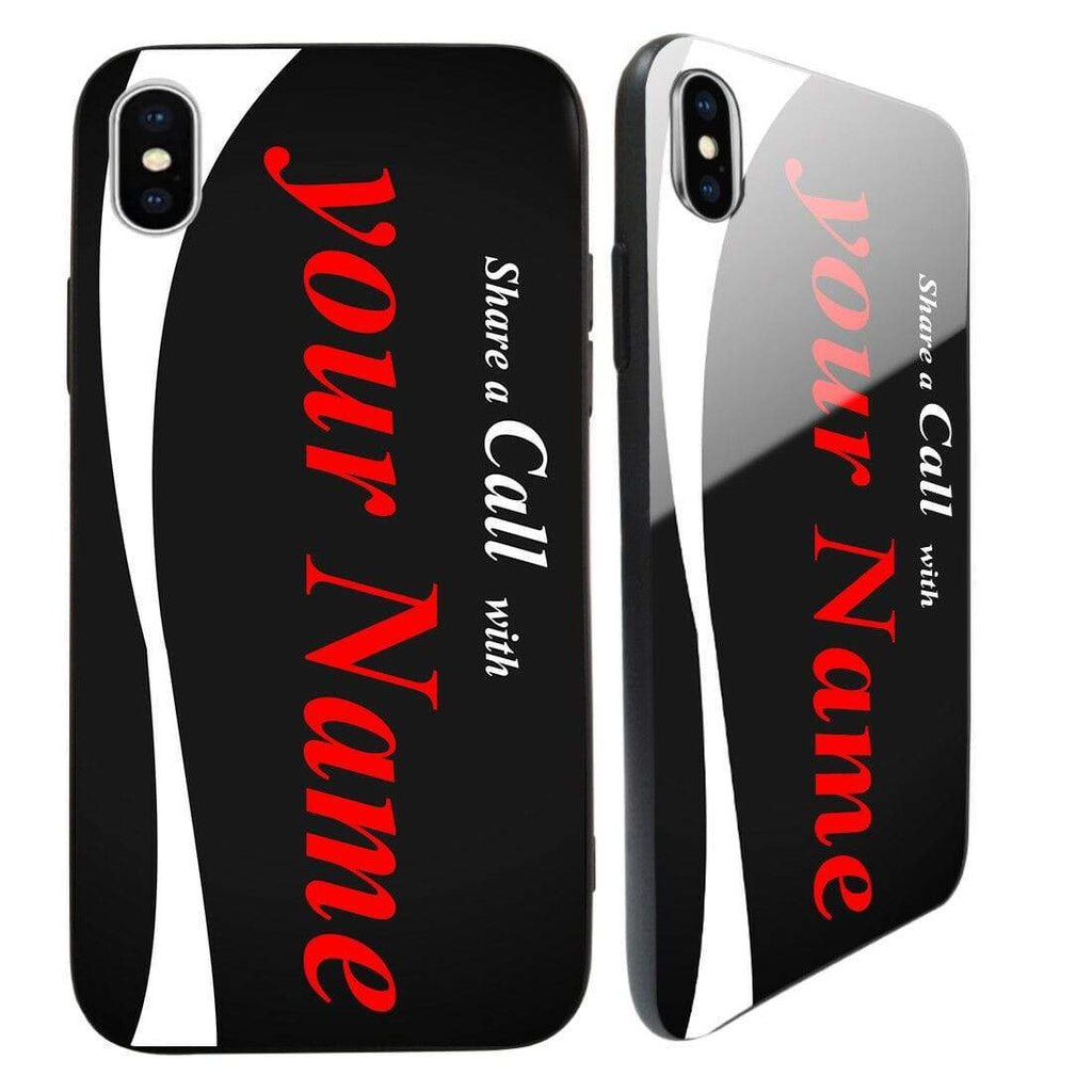 Personalised Share A Call With... Tempered Glass Cover Case FOR iPhone Samsung