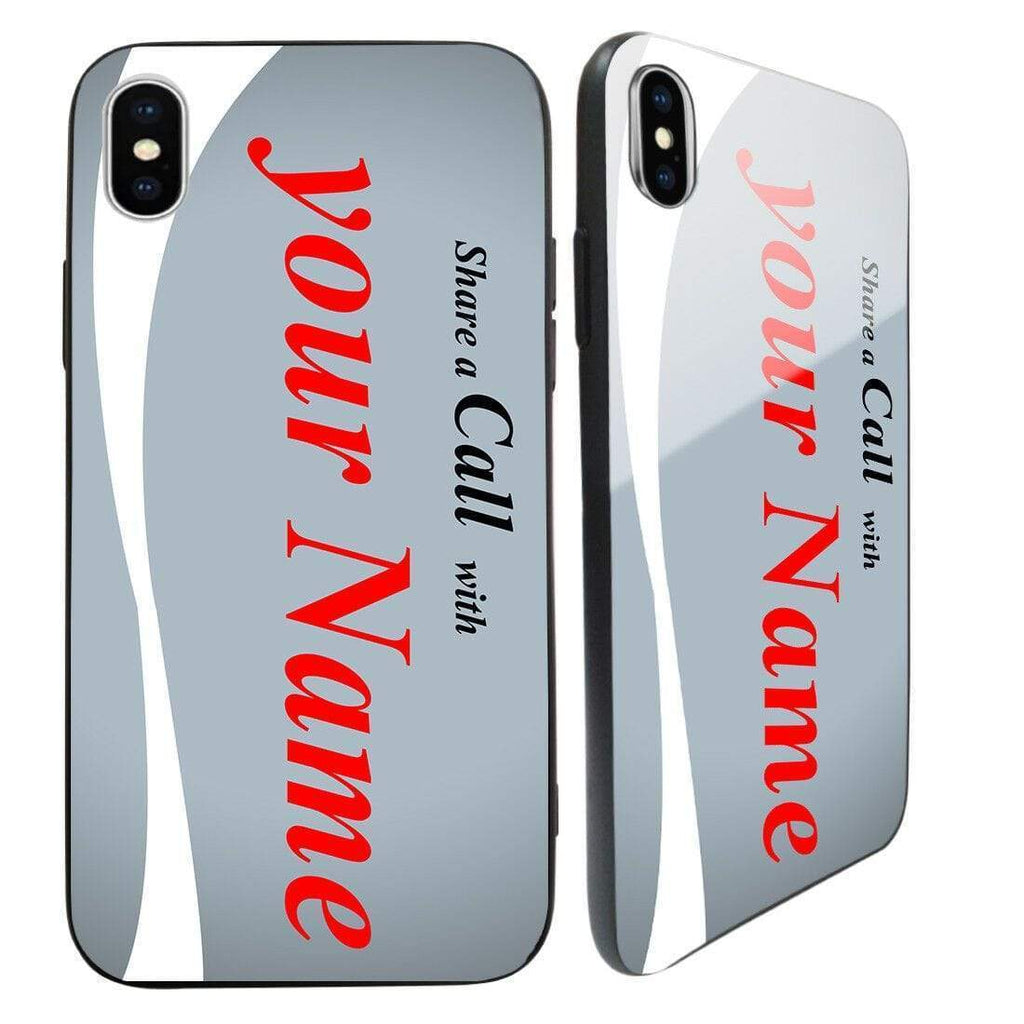 Personalised Share A Call With... Tempered Glass Cover Case FOR iPhone Samsung