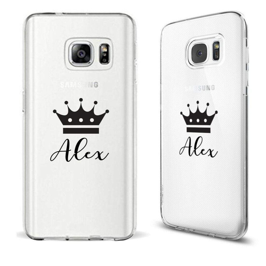 Personalise Crown Cyrstal Gel Soft Back Cover Case For ALL Samsung Models 2