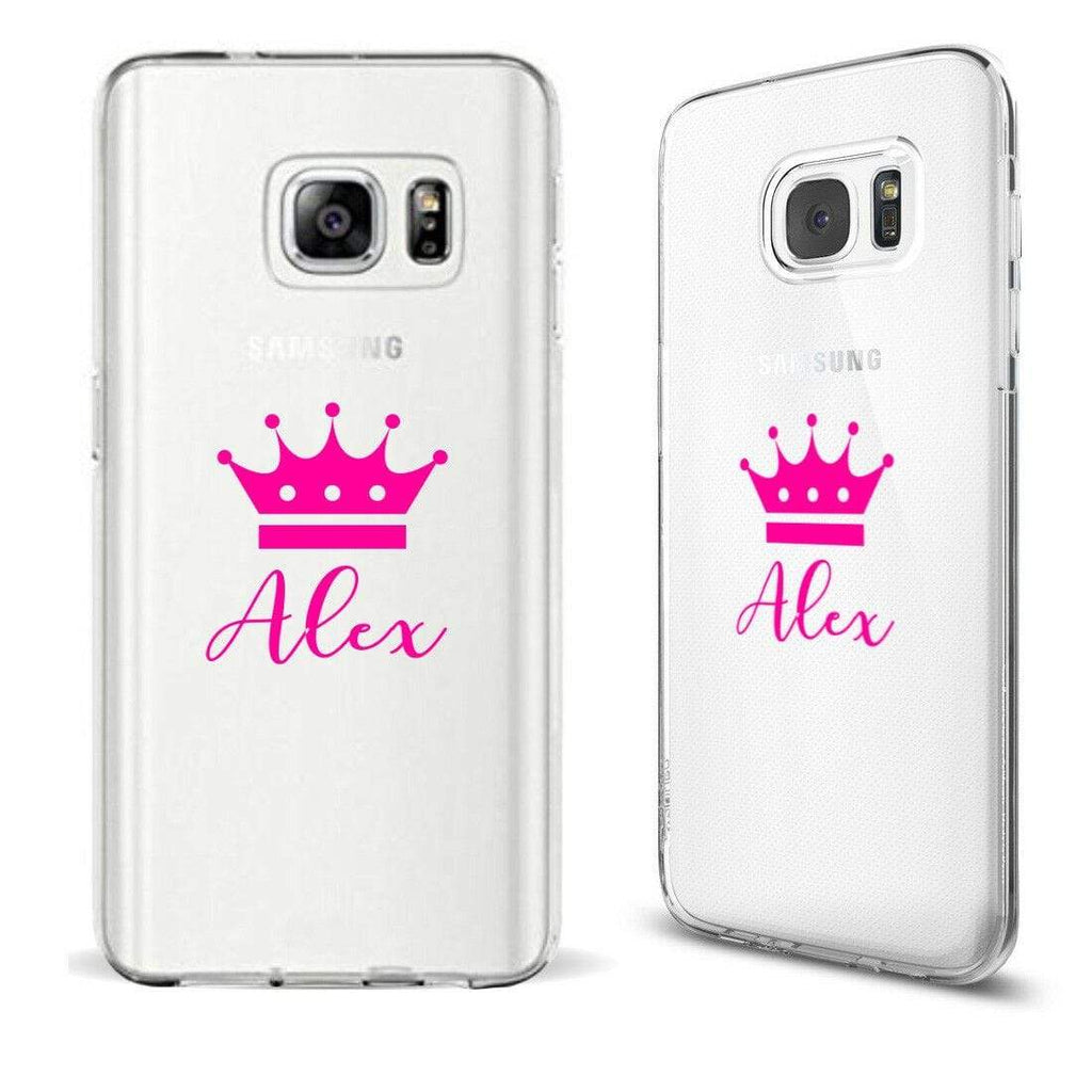 Personalise Crown Cyrstal Gel Soft Back Cover Case For ALL Samsung Models 2