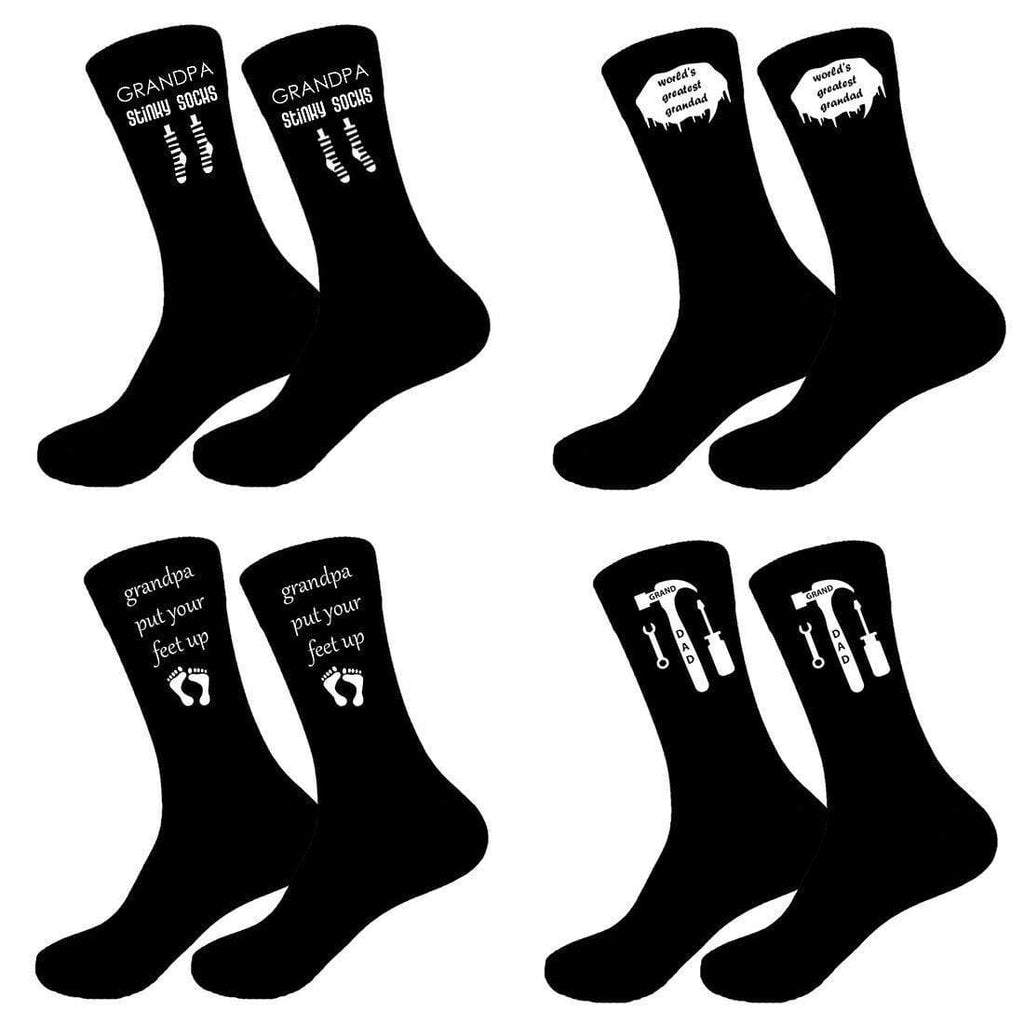 Mens Personalised Best Grandad GrandPaa Dad Socks Sizes 6-11, 10-13 Big Foot