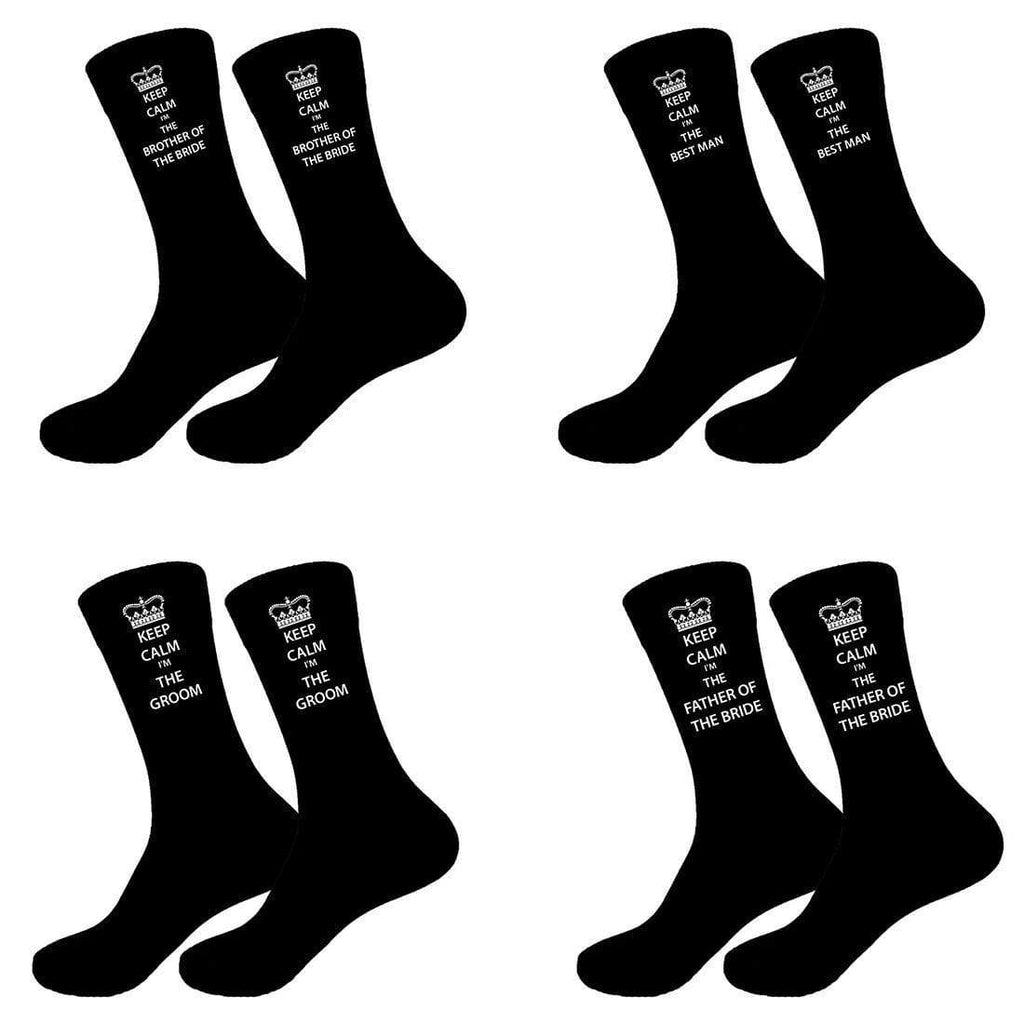 Mens Personalised Wedding Groom, Best Man, Bride Socks  6-11, 10-13 Big Foot