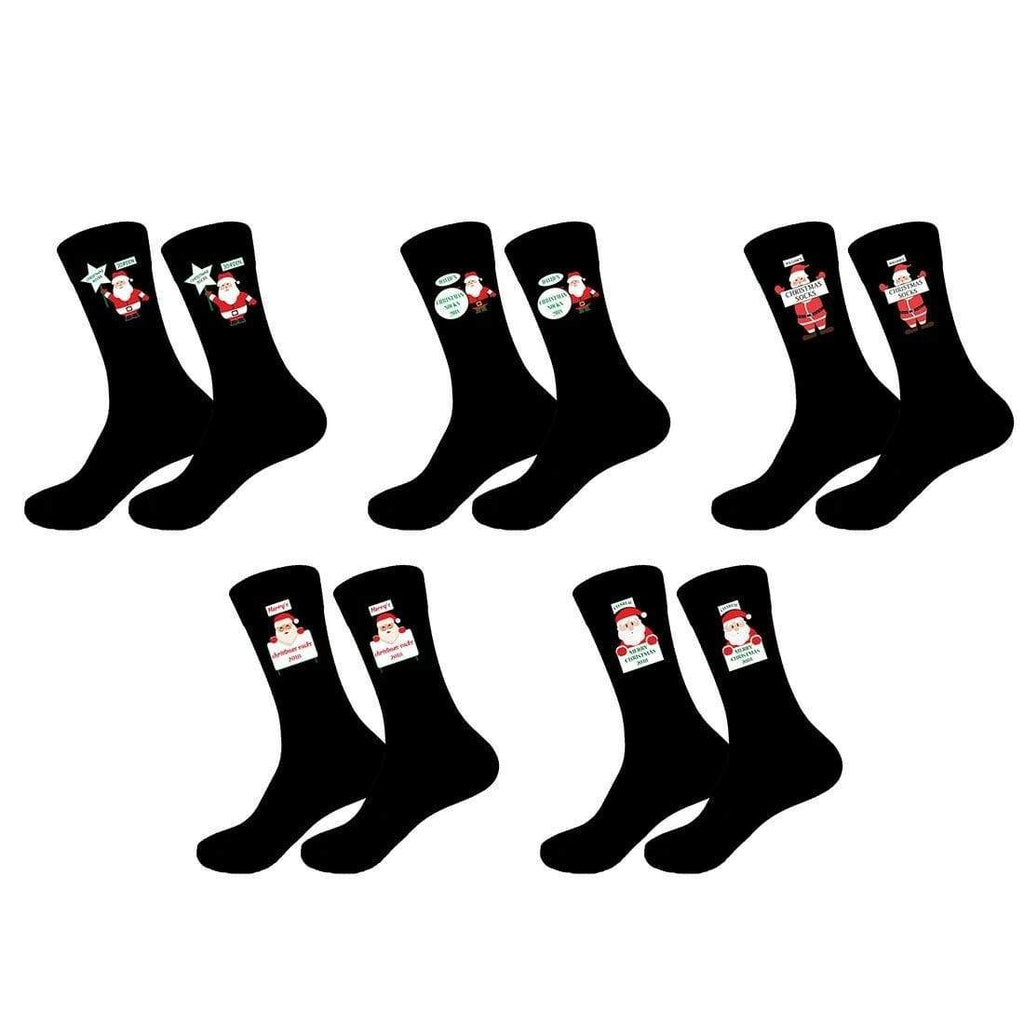 Mens Personalised Christmas 2018 Santa Golf Socks Sizes 6-11, 10-13 Big Foot