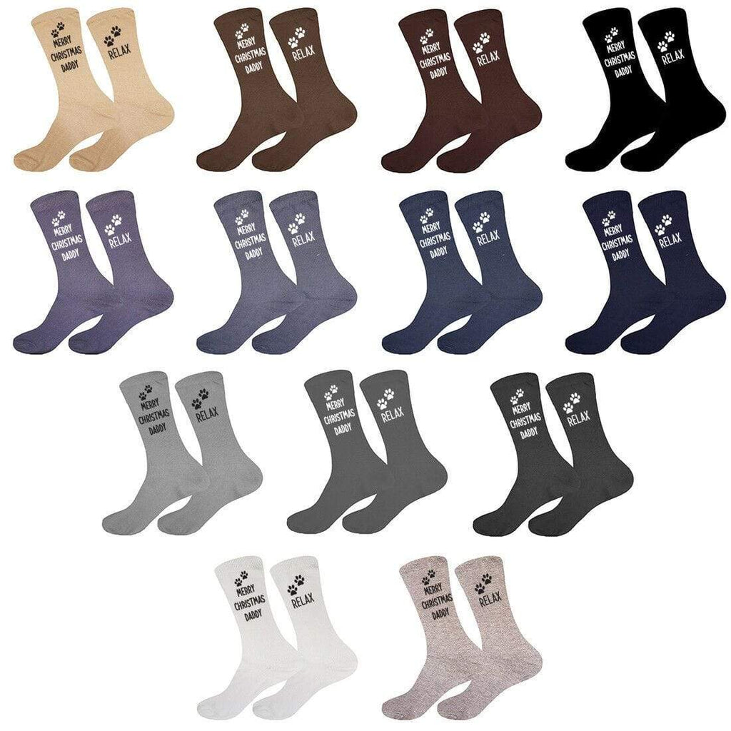 Mens Merry Christmas Daddy Dad Socks Gift Present Sizes 6-11,10-13 Big Foot