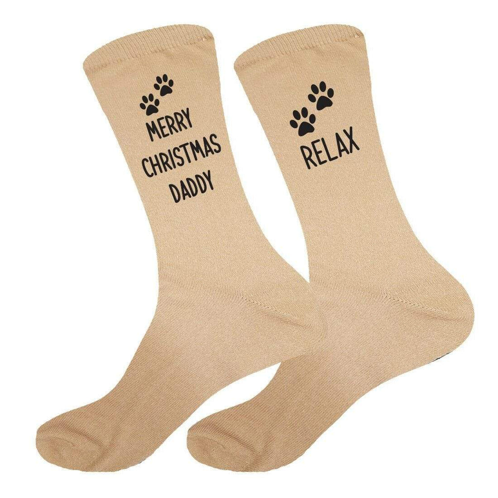 Mens Merry Christmas Daddy Dad Socks Gift Present Sizes 6-11,10-13 Big Foot