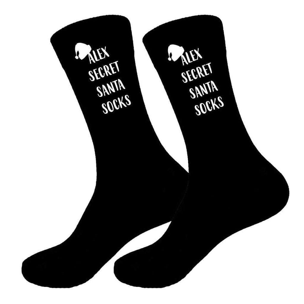 Mens Personalised Christmas Secret Santa Socks Name Sizes 6-11,10-13 Big Foot
