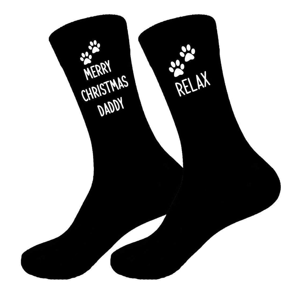 Mens Merry Christmas Daddy Dad Socks Gift Present Sizes 6-11,10-13 Big Foot