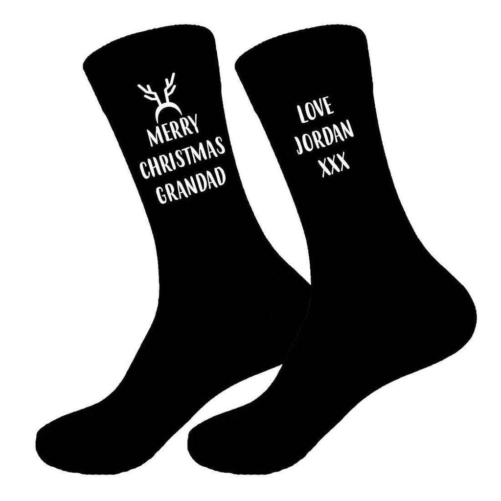 Mens Personalised Christmas Grandad Socks Gift Present Sizes 6-11,10-13 Big Foot