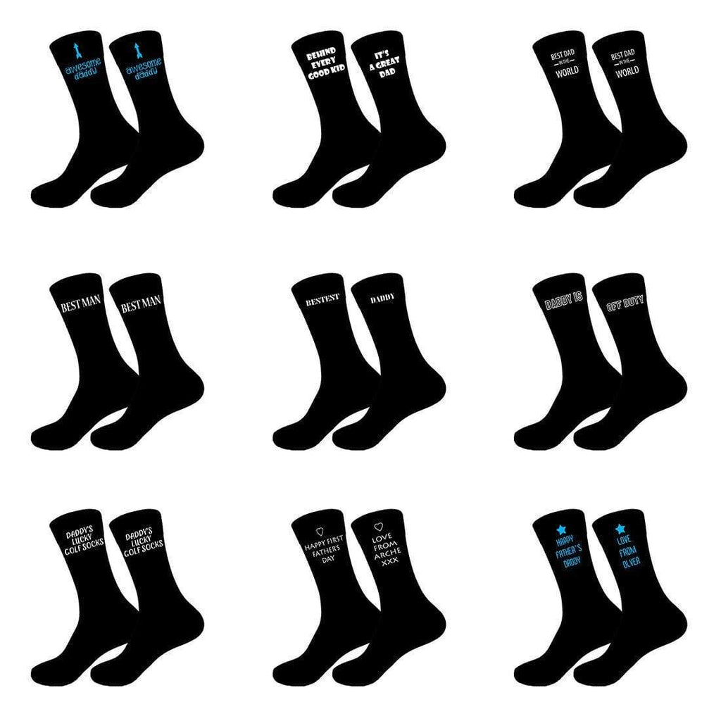 Mens Personalised Fathers Day Grandad Dad Socks Sizes 6-11, 10-13 Big Foot