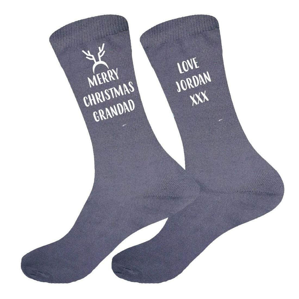 Mens Personalised Christmas Grandad Socks Gift Present Sizes 6-11,10-13 Big Foot