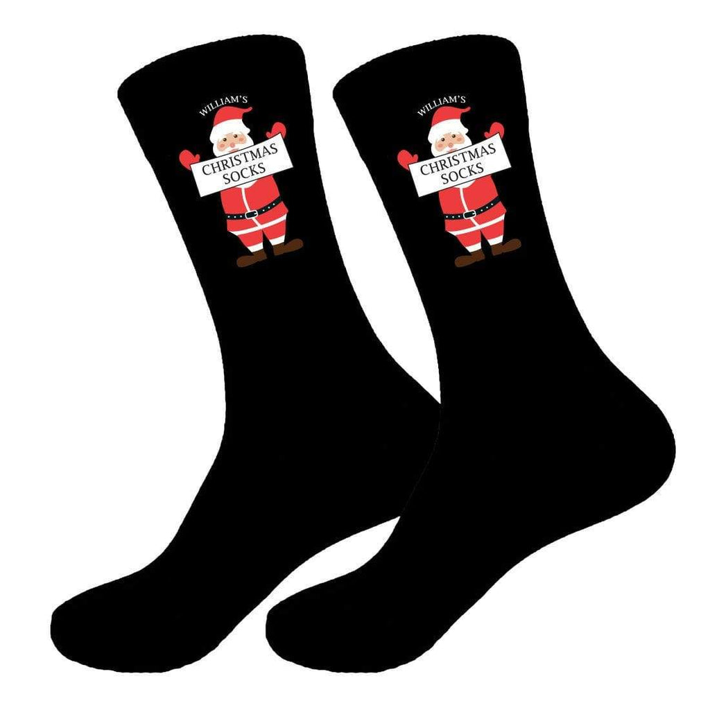 Mens Personalised Christmas 2018 Santa Golf Socks Sizes 6-11, 10-13 Big Foot