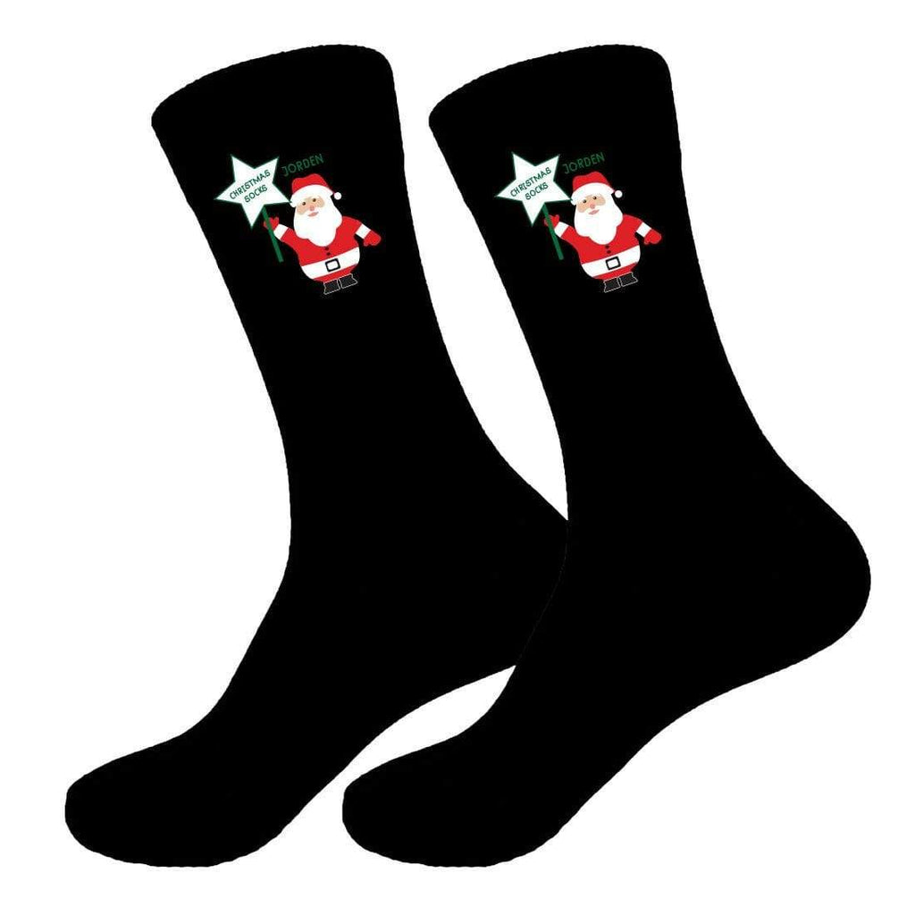 Mens Personalised Christmas 2018 Santa Golf Socks Sizes 6-11, 10-13 Big Foot