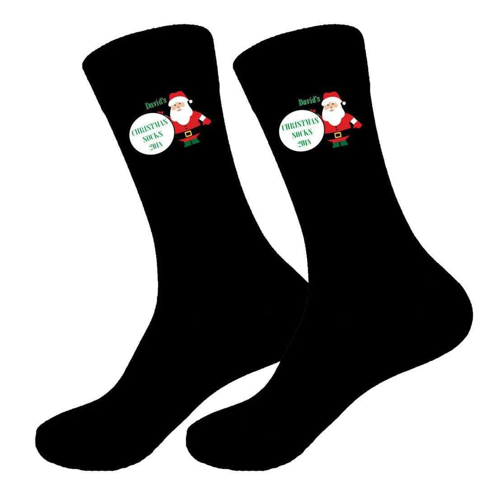 Mens Personalised Christmas 2018 Santa Golf Socks Sizes 6-11, 10-13 Big Foot