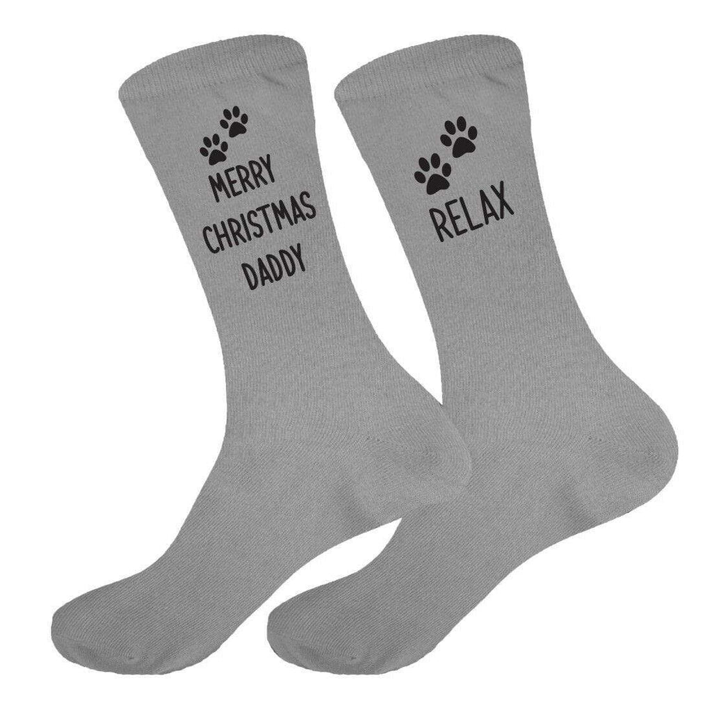 Mens Merry Christmas Daddy Dad Socks Gift Present Sizes 6-11,10-13 Big Foot