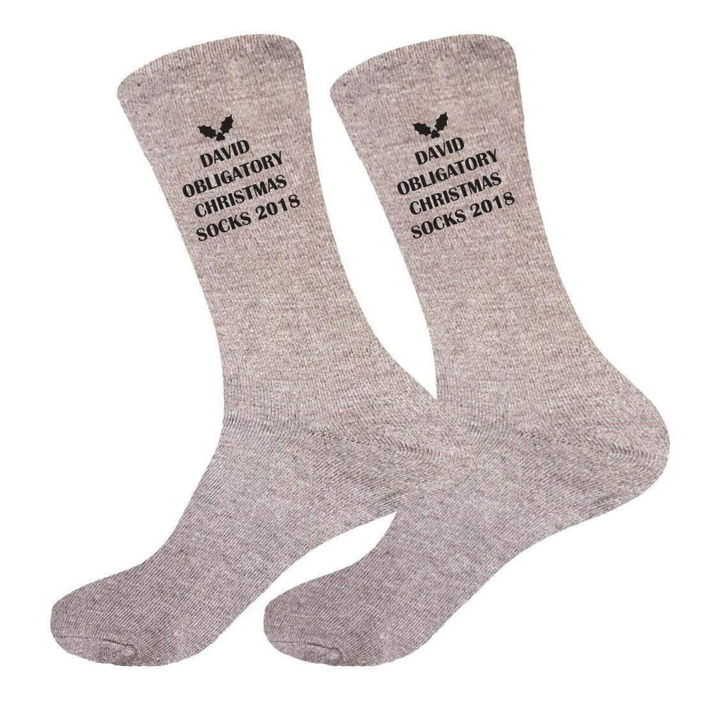 Mens Personalised Funny Christmas Socks Name Sizes 6-11,10-13 Big Foot