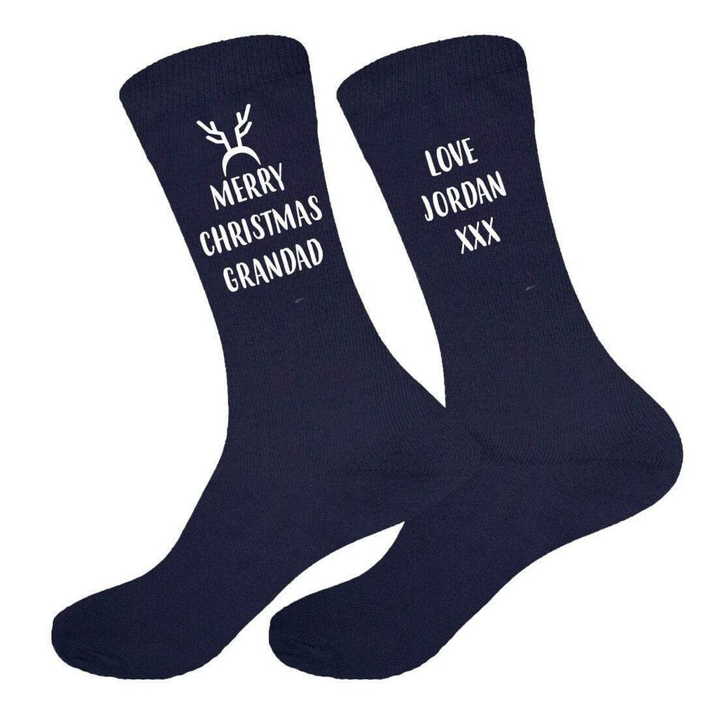 Mens Personalised Christmas Grandad Socks Gift Present Sizes 6-11,10-13 Big Foot