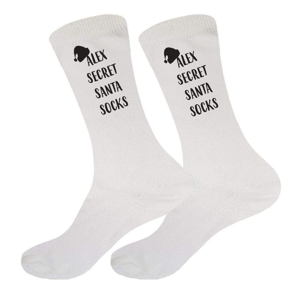 Mens Personalised Christmas Secret Santa Socks Name Sizes 6-11,10-13 Big Foot