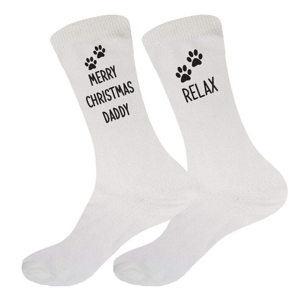 Mens Merry Christmas Daddy Dad Socks Gift Present Sizes 6-11,10-13 Big Foot