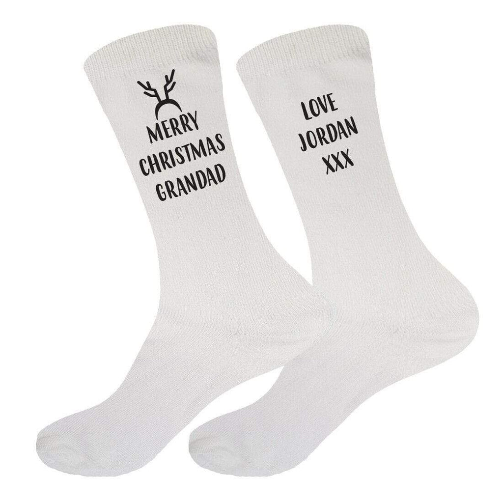 Mens Personalised Christmas Grandad Socks Gift Present Sizes 6-11,10-13 Big Foot