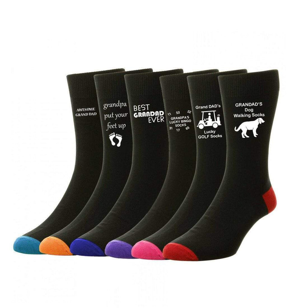 Mens Best Awesome Grandad Grandpa Socks Birthday Gift Present Sizes 6-11 Toe