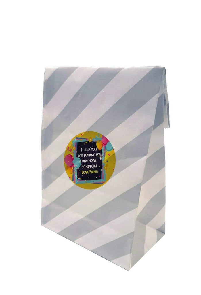 Personalised Birthday Party Fun Thank You Sweet Gift Paper Bags Pack Of 10 20 30