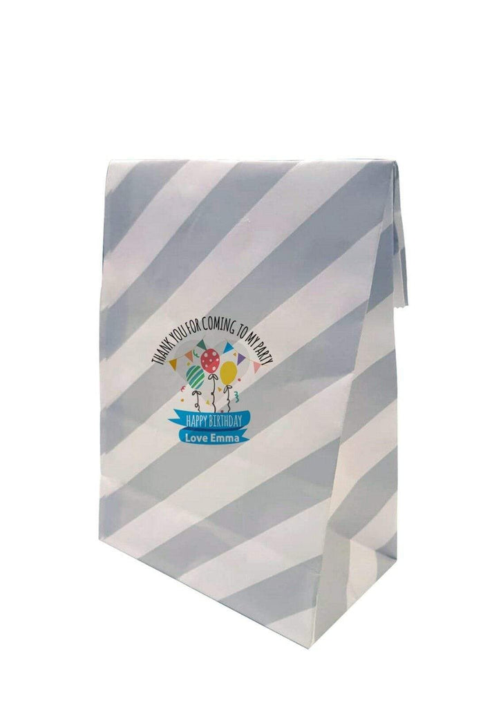 Personalised Birthday Party Fun Thank You Sweet Gift Paper Bags Pack Of 10 20 30