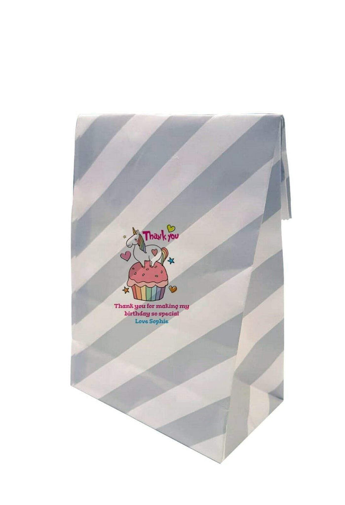 Personalised Birthday Party Fun Thank You Sweet Gift Paper Bags Pack Of 10 20 30