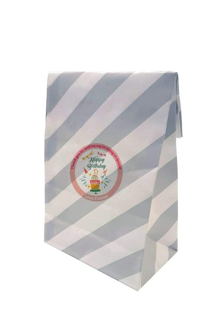 Personalised Birthday Party Fun Thank You Sweet Gift Paper Bags Pack Of 10 20 30