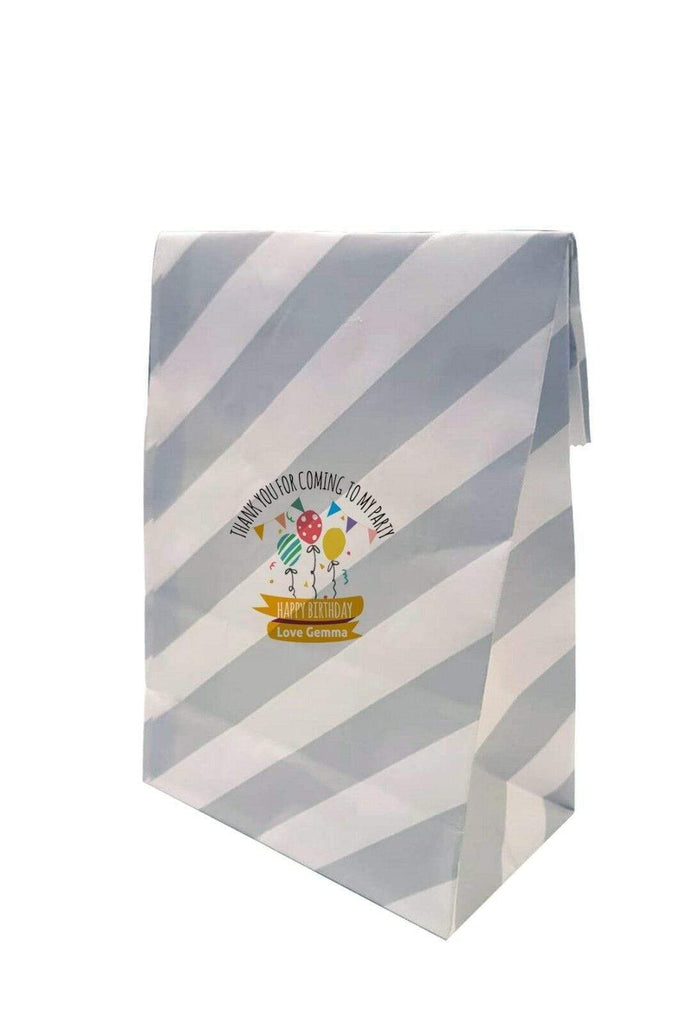 Personalised Birthday Party Fun Thank You Sweet Gift Paper Bags Pack Of 10 20 30