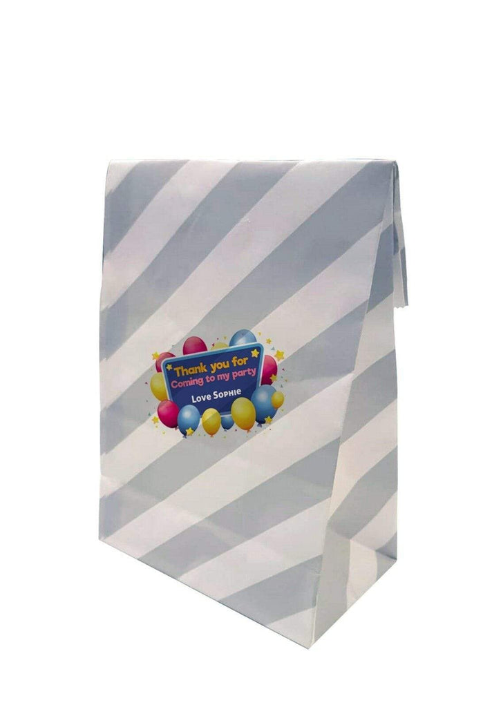 Personalised Birthday Party Fun Thank You Sweet Gift Paper Bags Pack Of 10 20 30