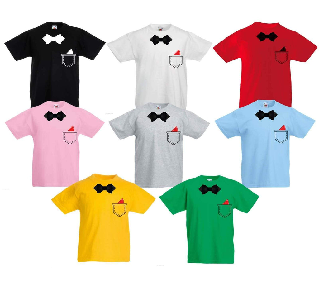Tuxedo 5 Fancy Dress Halloween Cool Boys Girls Kids Top T Shirts Age 3-13 Years
