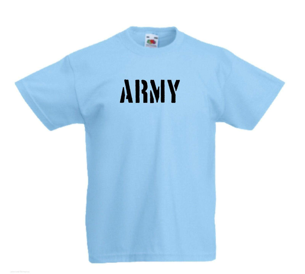 ARMY Childrens Boys Girls Kids Cool Fun Casual Top T-Shirts Age 3-13 Years