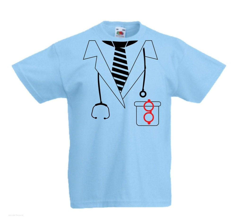 Doctors Tie Kids Funny Halloween Fancy Dress Party Cool T-Shirts Age 3-13 Years