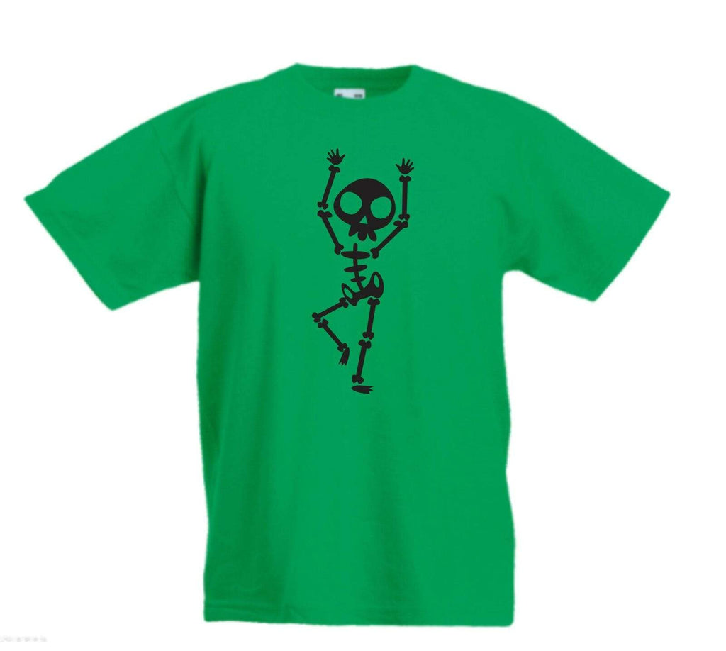 Halloween Dancing Skeleton Costume Boys Girls Kids Top T Shirts Age 3-13 Years 1