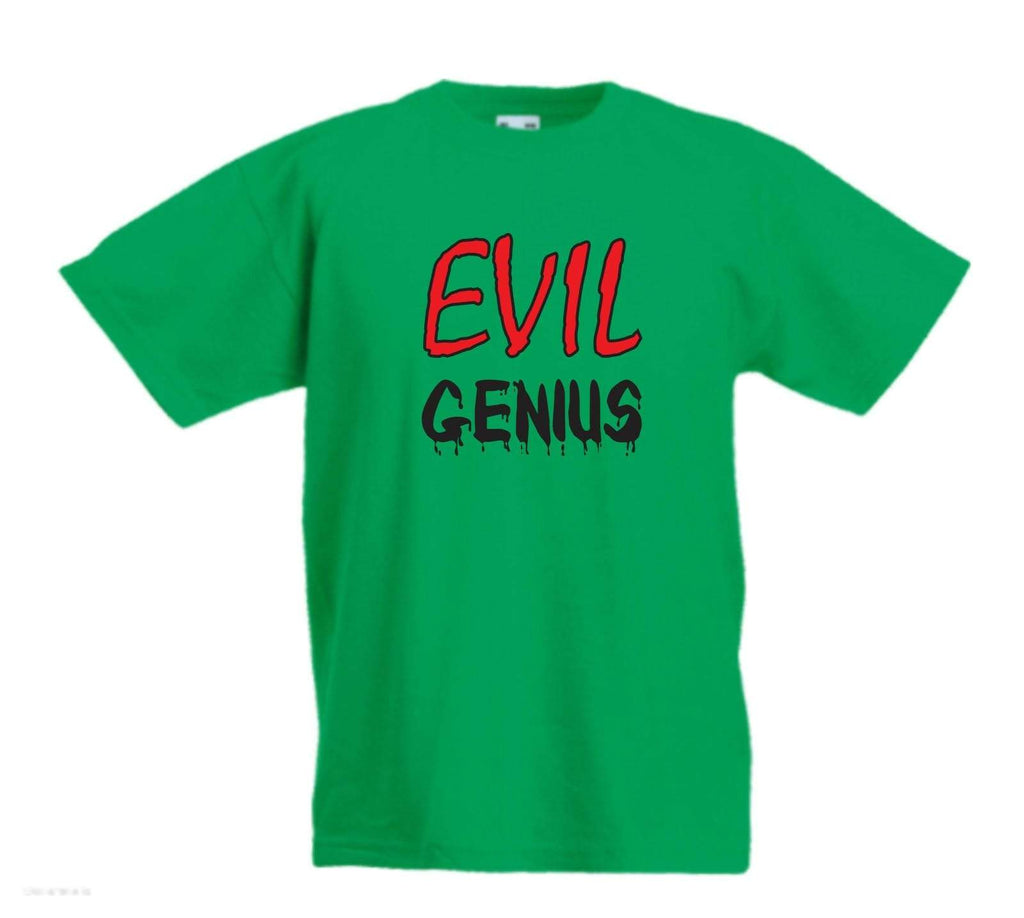 Evil Genius Halloween Unisex Kids Funny Fancy Dress Party T-Shirts Age 3-13Years