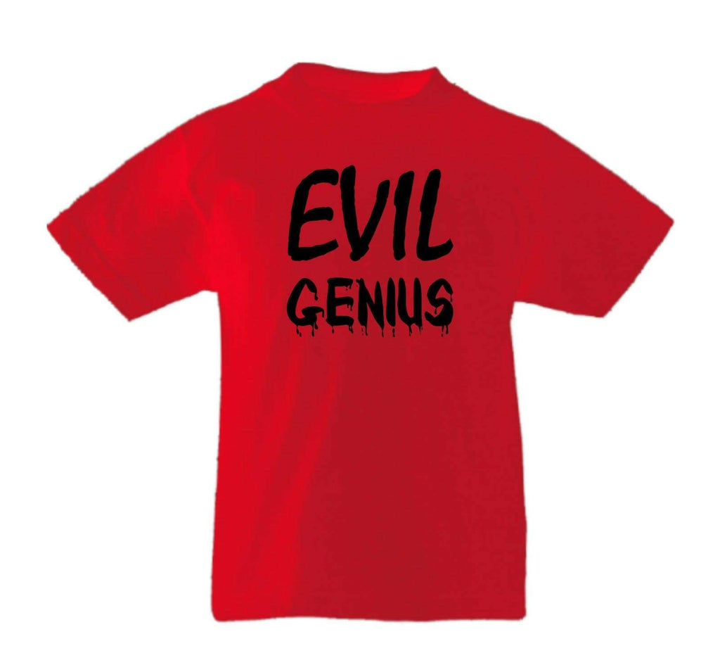 Evil Genius Halloween Unisex Kids Funny Fancy Dress Party T-Shirts Age 3-13Years