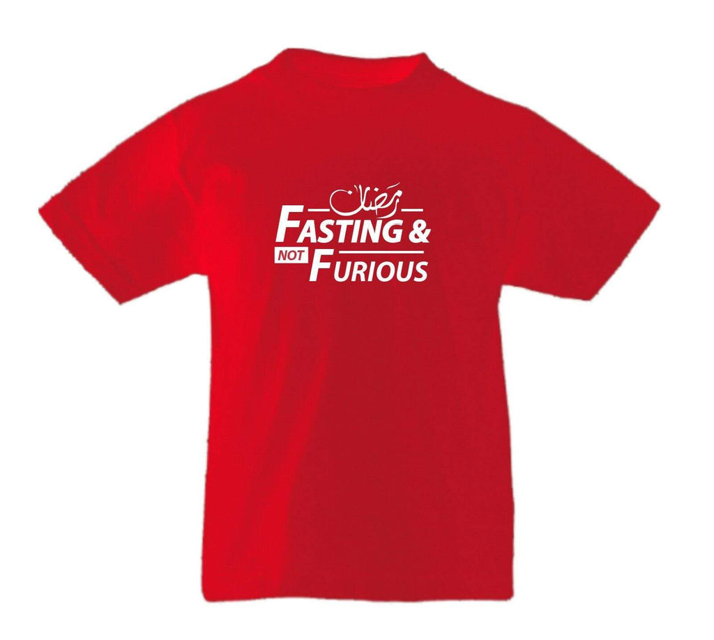 Fasting & Not Furious Ramadan Muslim Boys Girls Kids Top T Shirts Age 3-13 Years