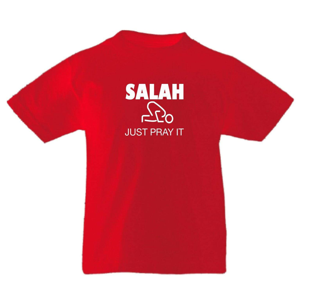 Salah Just Pray It Islamic Ramadan Boys Girls Kids Top T Shirts Age 3-13 Years